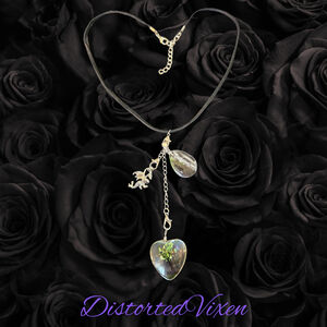 Tree of Life Dragon Necklace – Resin Heart Pendant with Teardrop Charm